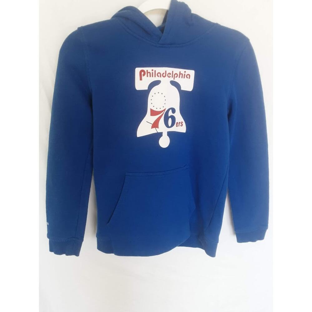 Mitchell & Ness Philadelphia 76ers Youth Hoodie Blue Liberty Bell Logo L 14/16